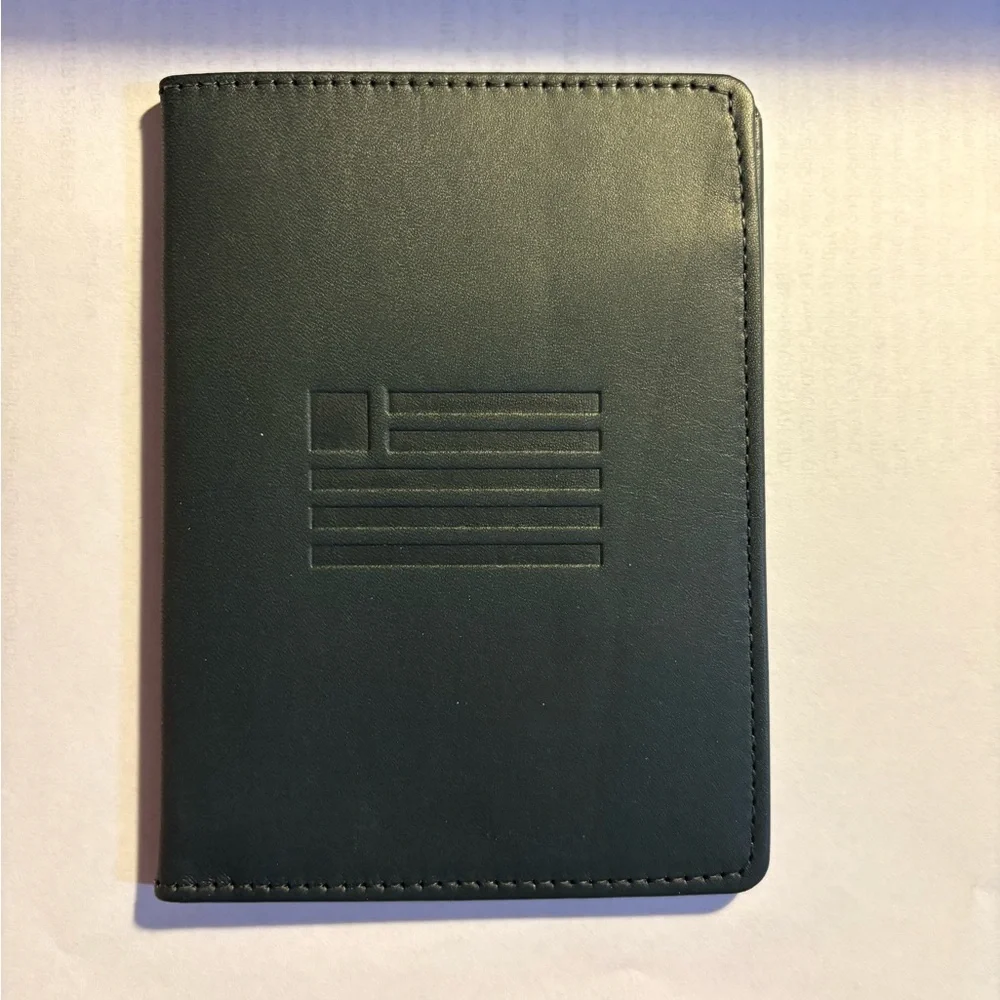 Passport Holder/Travel Wallet, Full Grain Leather, Black. NIB